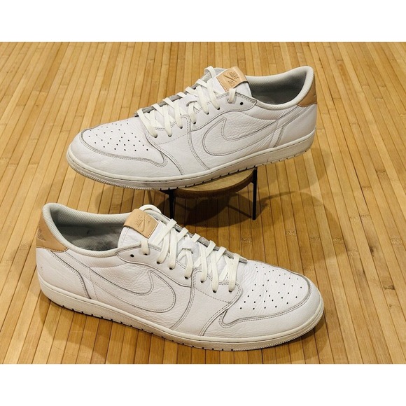 2017 Air Jordan 1 Retro Low OG ‘Premium White Tan’ Size 18 Used No Box VTG Rare main image 13
